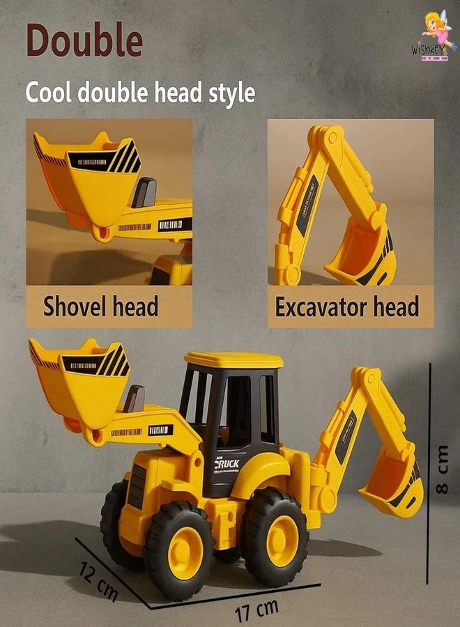 ويش كي شاحنة جرافة تعمل بالاحتكاك من ويشكي 2 في 1، لعبة حفارة JCB، مركبة بناء مزودة بمجرفة قابلة للدوران 180 درجة، عجلات مطاطية كبيرة، سيارة هندسية متينة غير قابلة للكسر للأطفال - Image 5